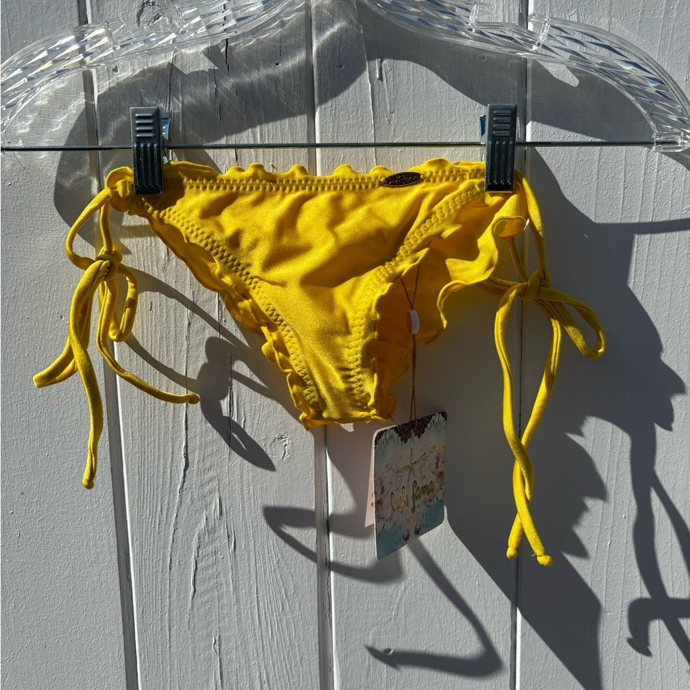 Luli Fama Yellow String Bikini Bottom NWT - Picture 8 of 8